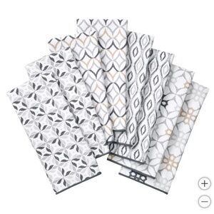 Town & Country Living 8-Pack Gray Microfiber 100% Polyester Kitchen Towels NWT